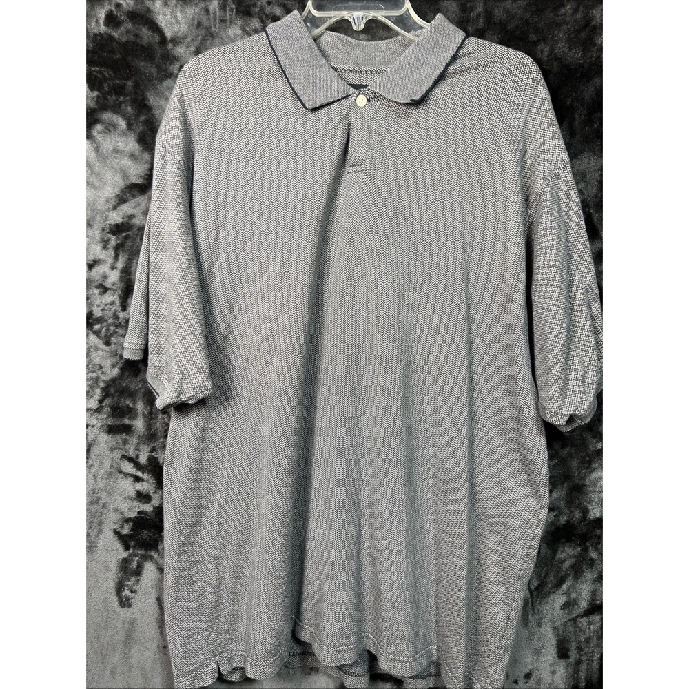 Bill Blass Golf Polo Shirt Men's XXL Herringbone Cotton‎ Casual